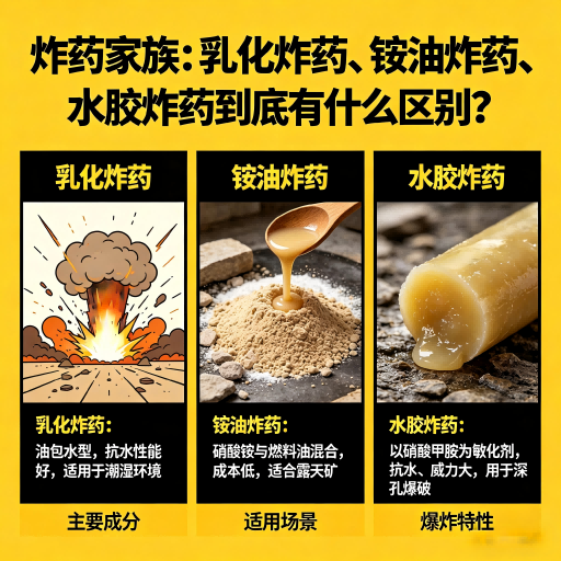汶川炸药家族：乳化炸药、铵油炸药、水胶炸药到底有什么区别？